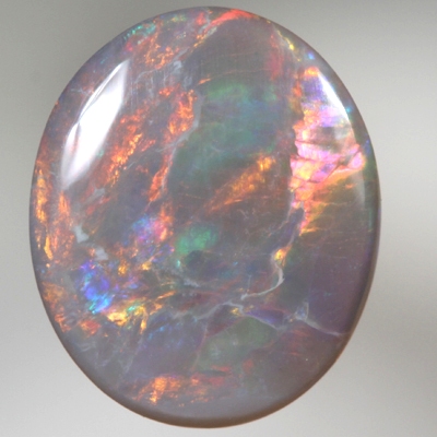 SOLID SEMI BLACK OPAL Bright red and orange fire 